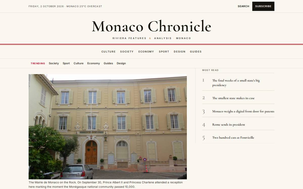 Monaco Chronicle homepage