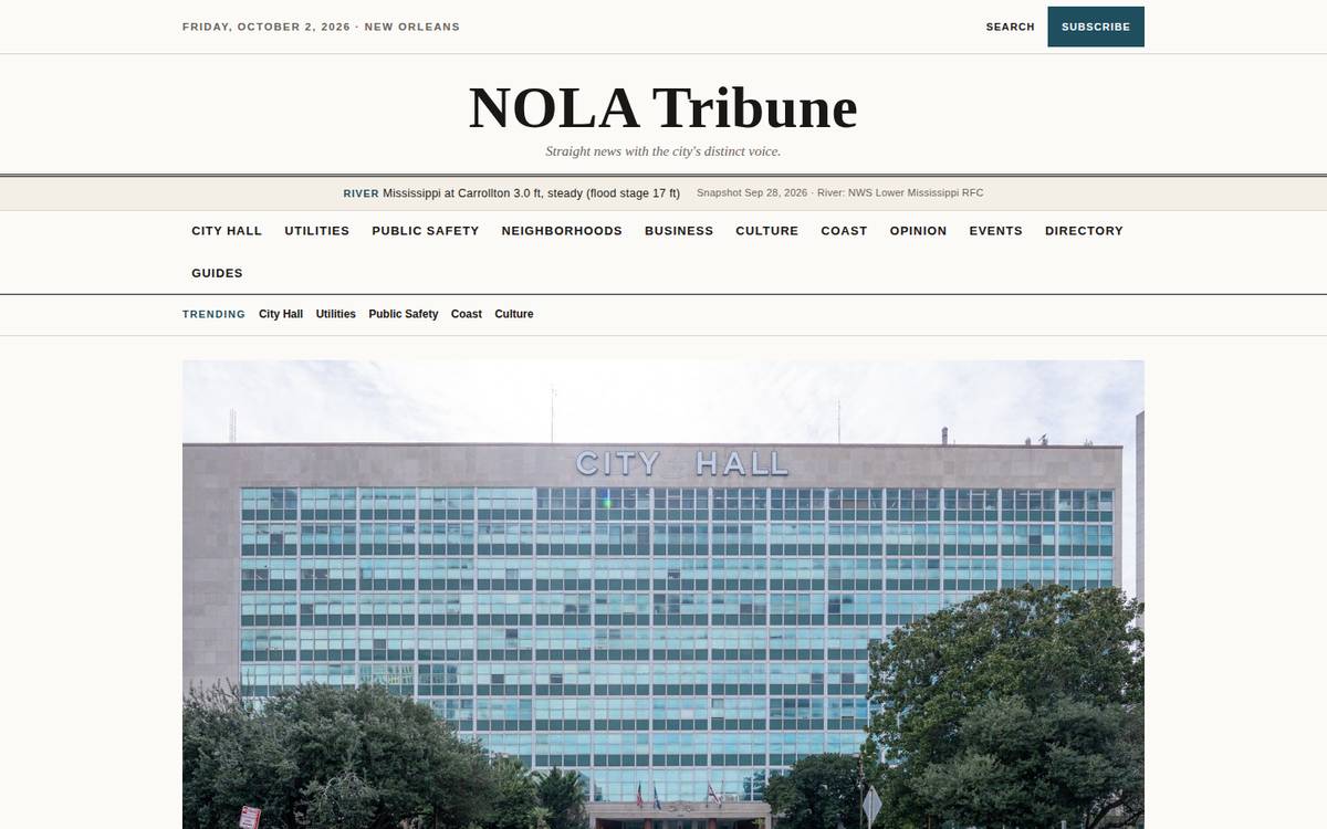 New Orleans Tribune homepage