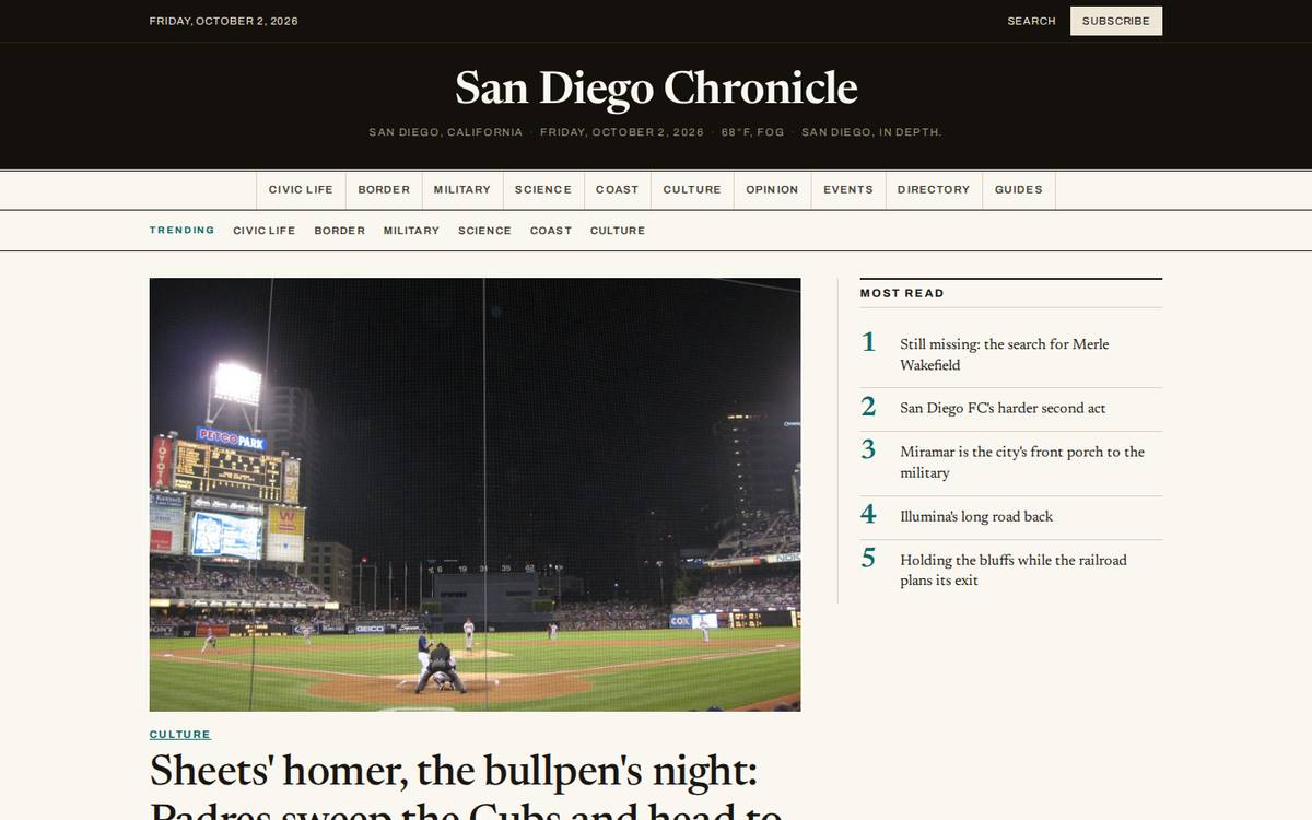 San Diego Chronicle homepage