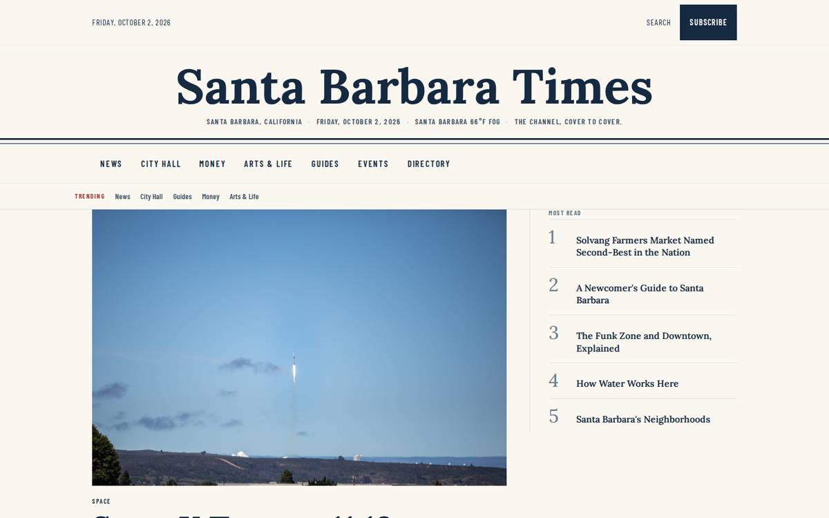 Santa Barbara Times homepage