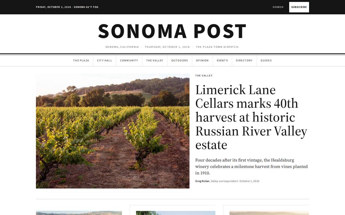 Sonoma Post homepage