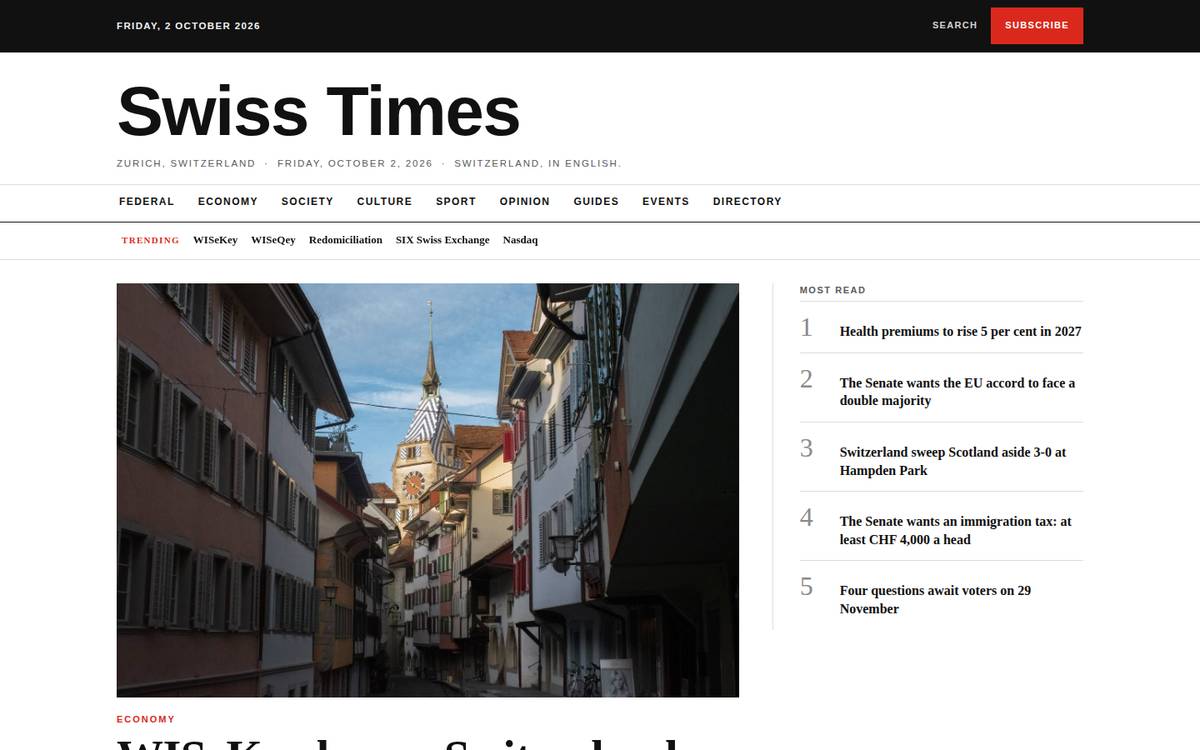 Swiss Times homepage